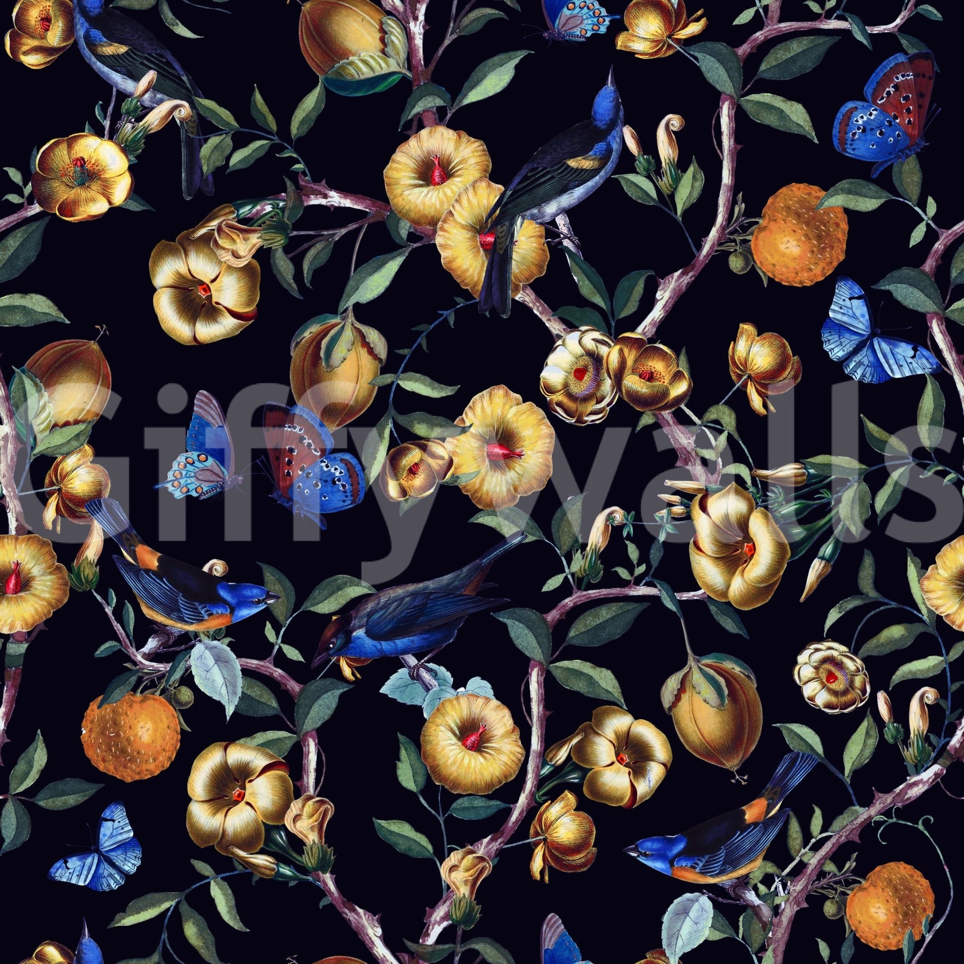 Romantic night garden wallpaper for walls

