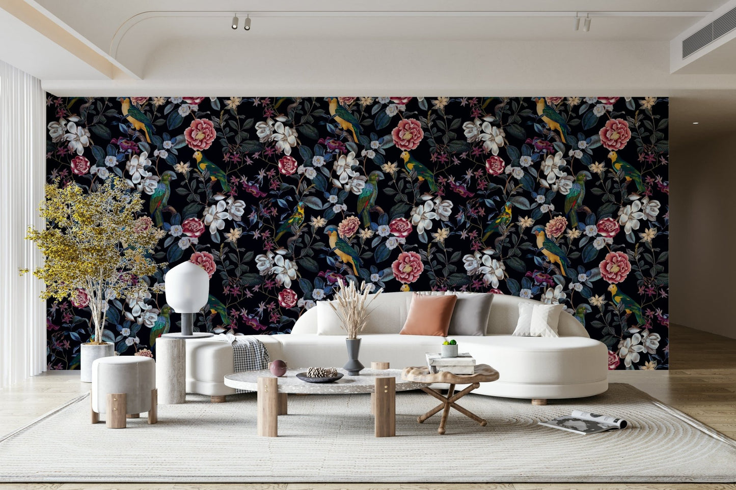 Stylish Nocturnal Paradise wallpaper for modern interiors.

