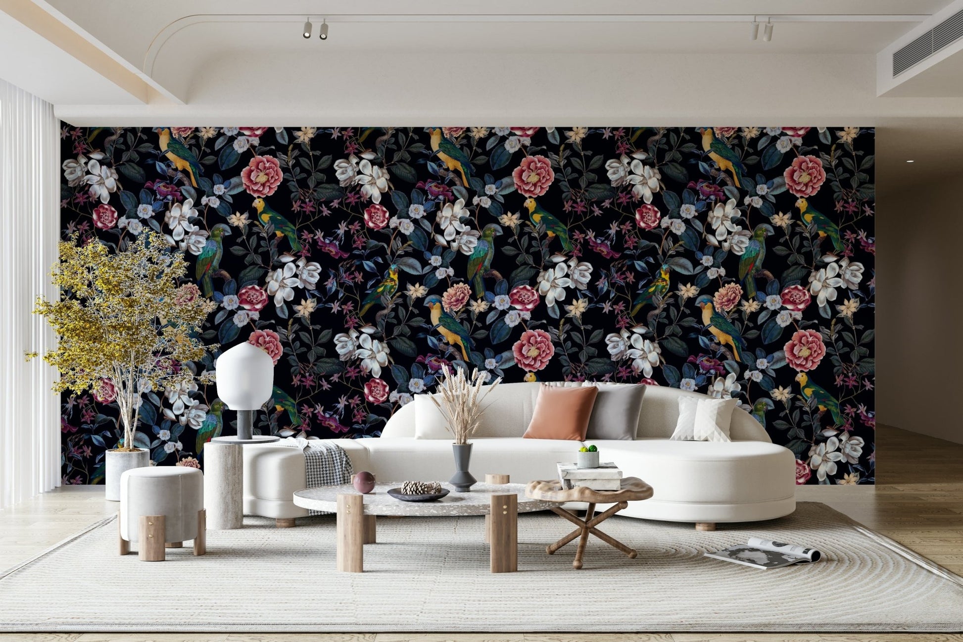 Stylish Nocturnal Paradise wallpaper for modern interiors.

