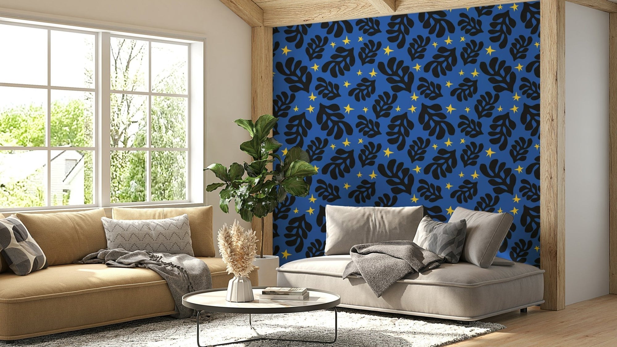 A detailed image of a wallpaper featuring a pattern of abstract, geometric shapes. GD3381


