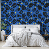 A room decorated with the Nocturnal Shapes wallpaper.

