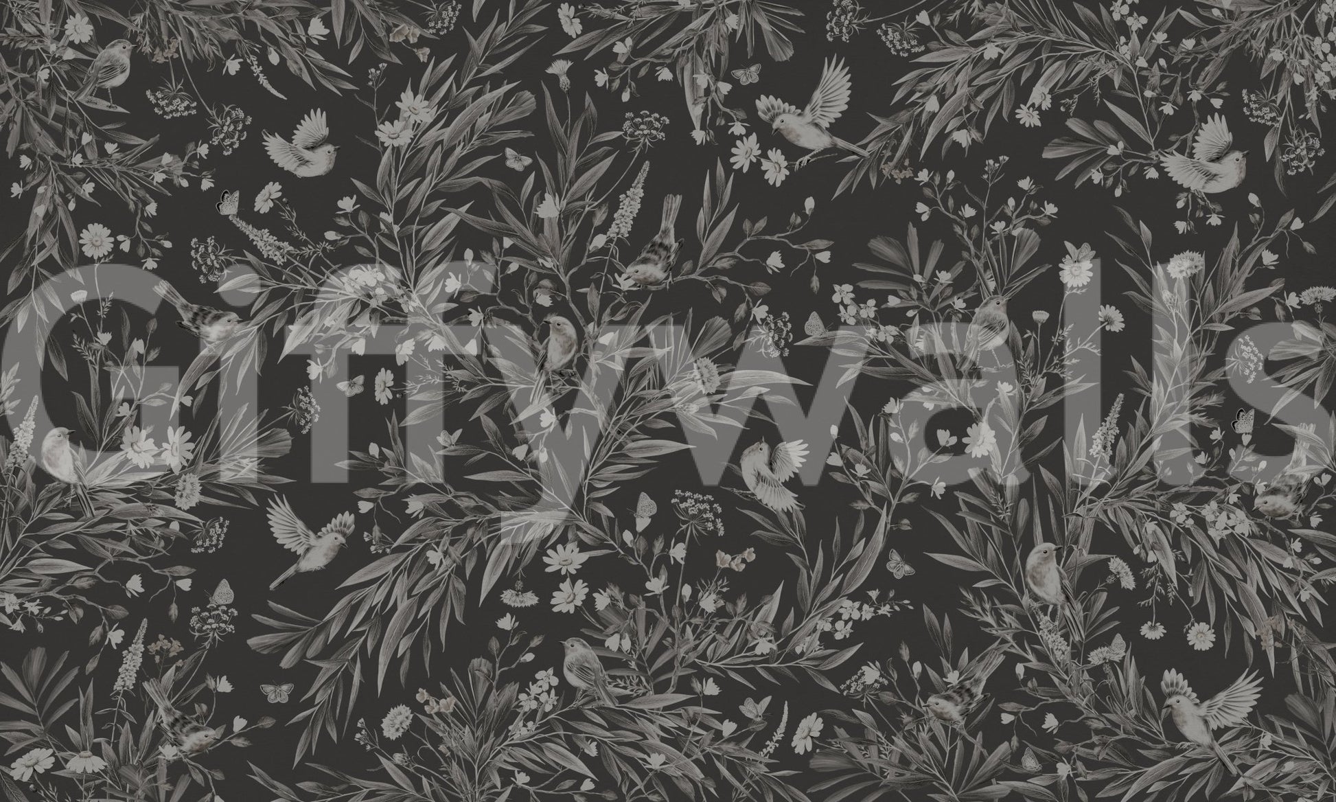 Statement wall décor using the beautiful Nocturnal Song Wall Mural.