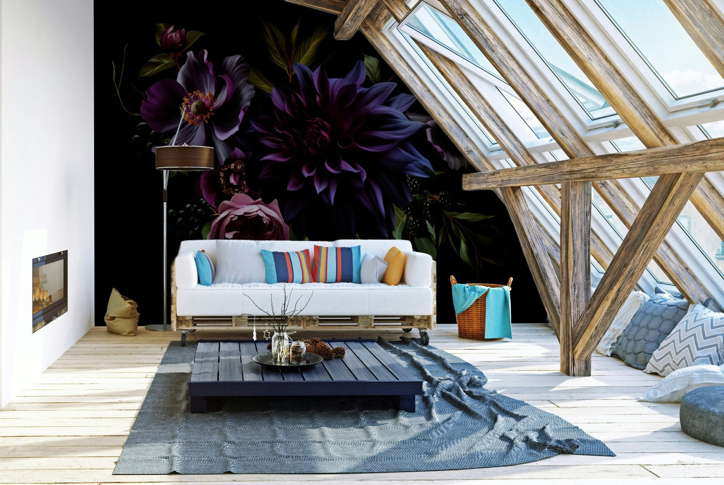 Elegant garden wallpaper with rich colors

