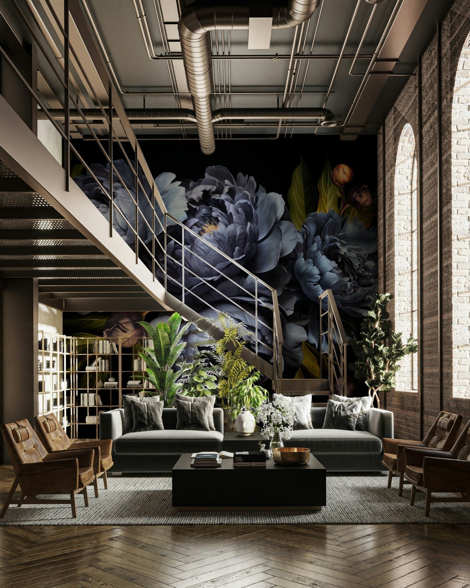 Nocturne in Blue wall mural with abstract tones, GD1229