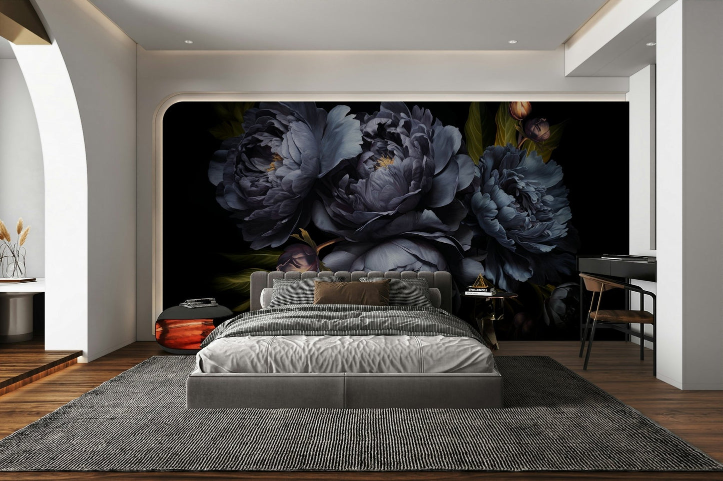 Deep blue abstract wallpaper with moody design, GD1229