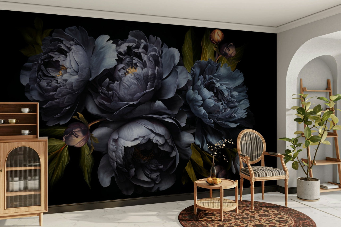 Calm nocturne wallpaper in midnight hues, GD1229
