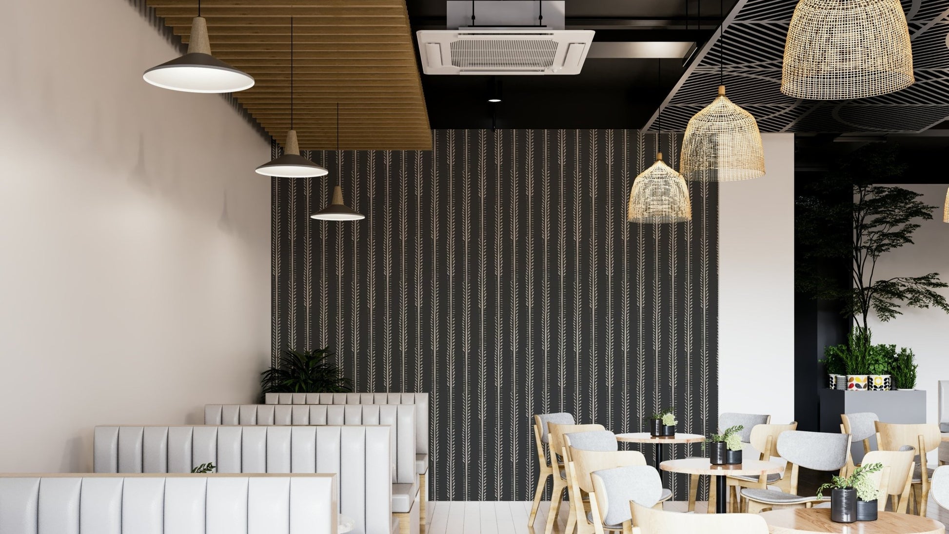 Masculine stripe design in deep neutral hues

