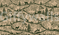 Nordic Nature Beige Green Wall Mural with dense foliage detailing, GD9191