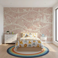 Nordic Nature Pink White Wall MuralGD9195