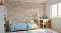 Nordic Nature Pink White Wall MuralGD9195