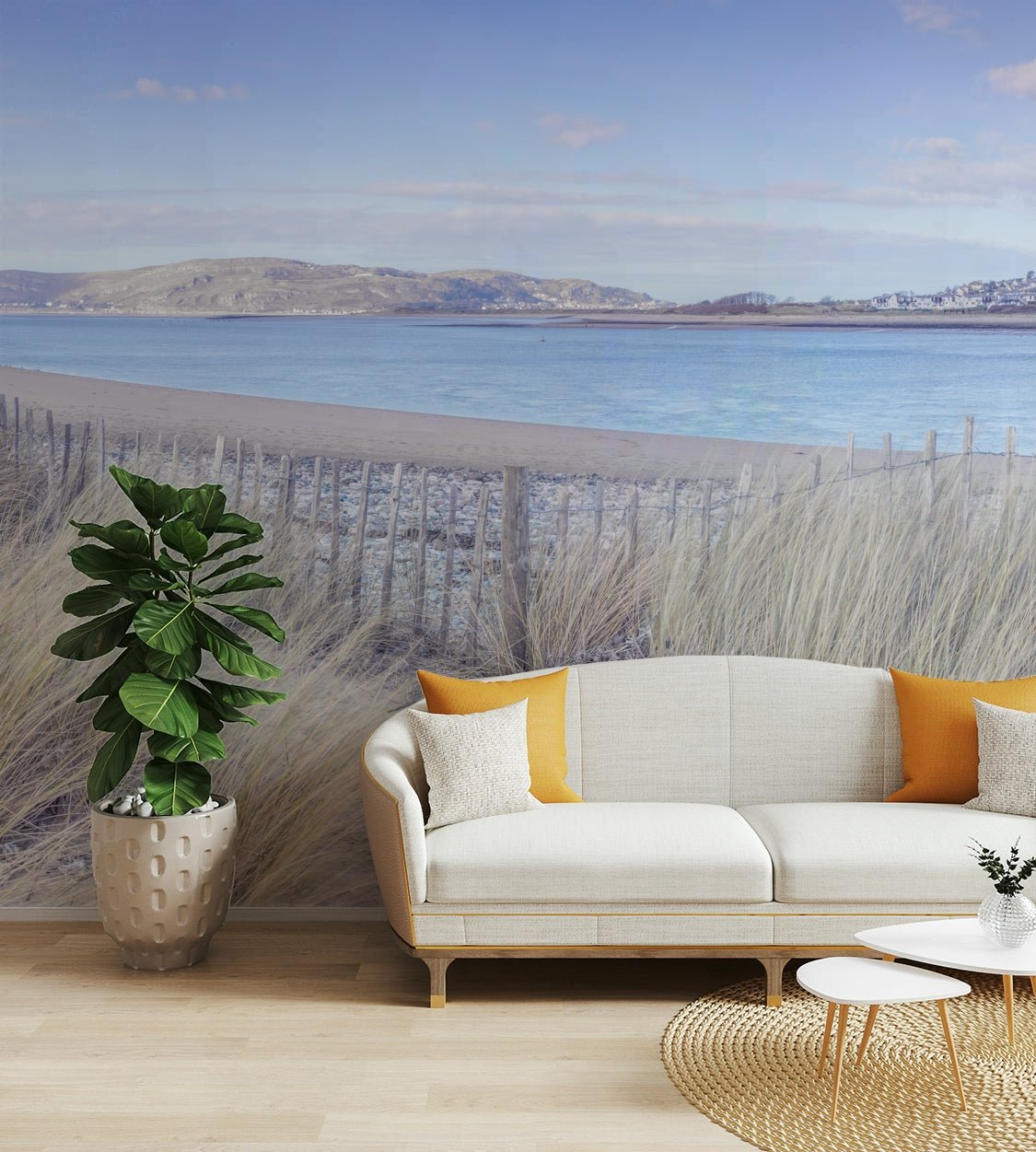The colors are soft and gentle, with pale blues, greens, and grays.

