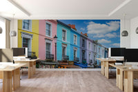 Vibrant city houses wall art
