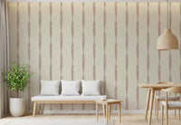 Made-to-measure distressed stripe wallpaper in nude pink
