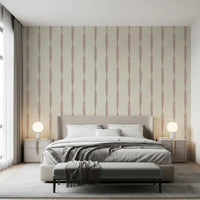 Nude Pink Textured Distressed Stripes on Cream Wallpaper⁠GD9613