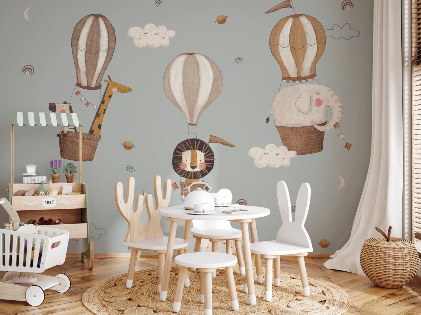 Nursery Hot Air Balloons Wall Mural