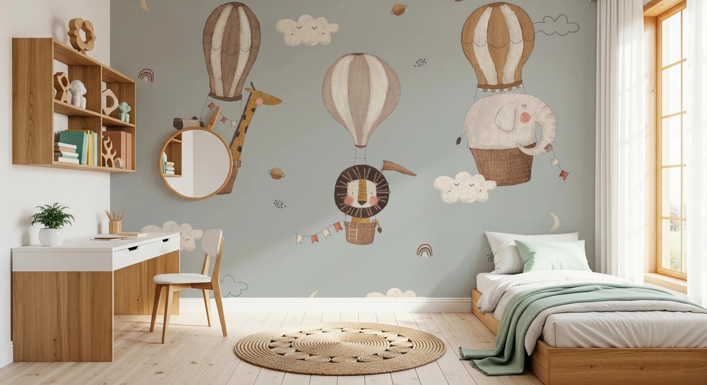 Nursery Hot Air Balloons Wall Mural