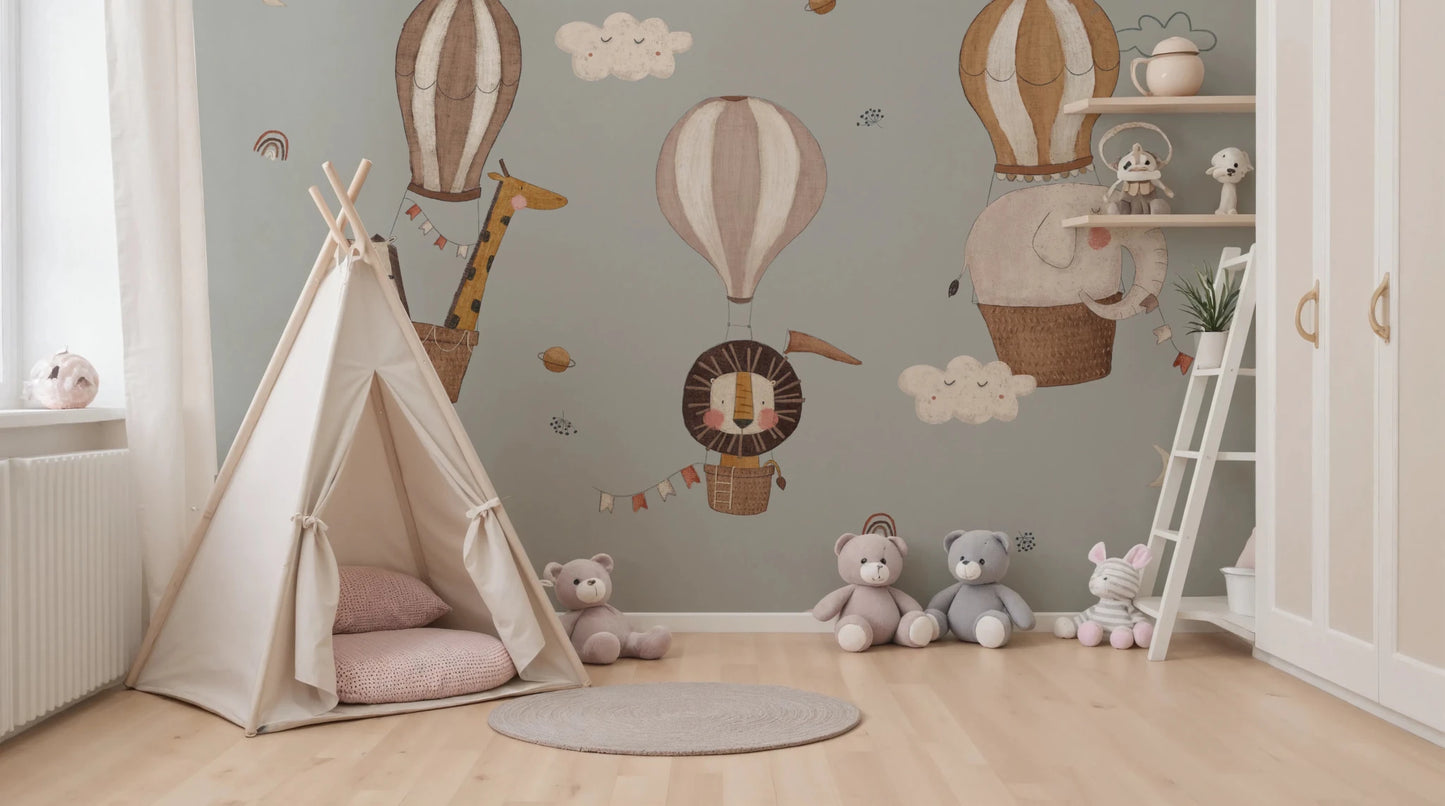 Nursery Hot Air Balloons Wall Mural