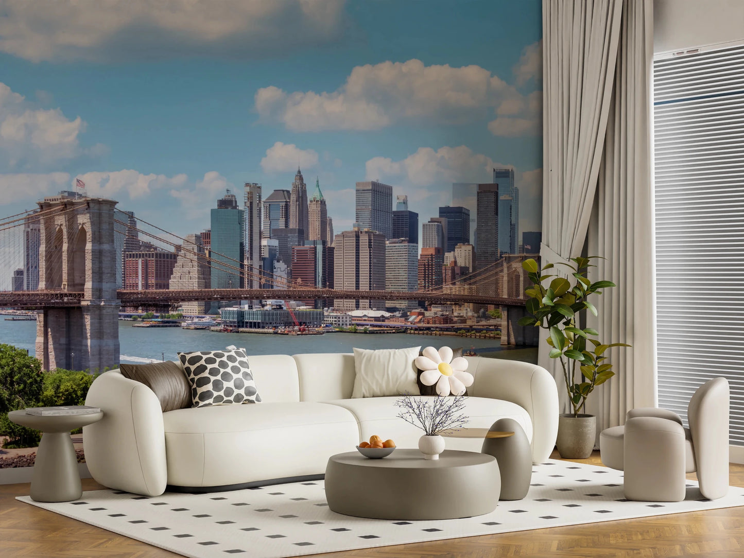 NYC Bridge Vista Wall Mural