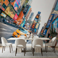 NYC Buzz Wall Mural for modern living room walls