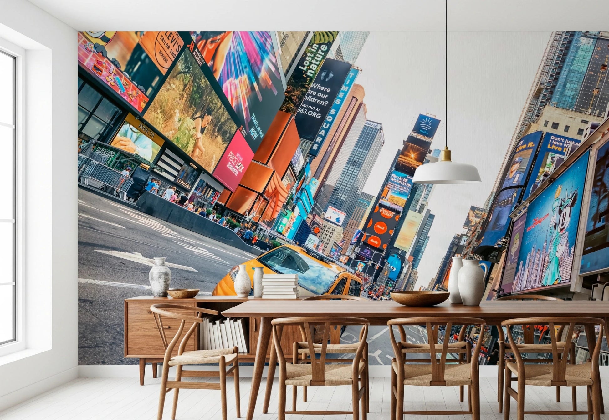New York street scene wall mural for office