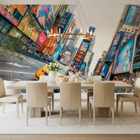 Times Square city traffic wall mural design