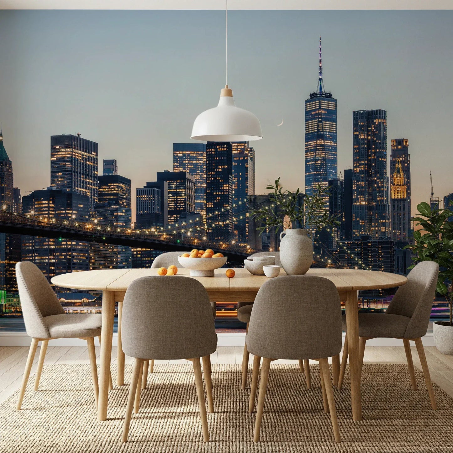 NYC Skyline at Twilight Wall Mural