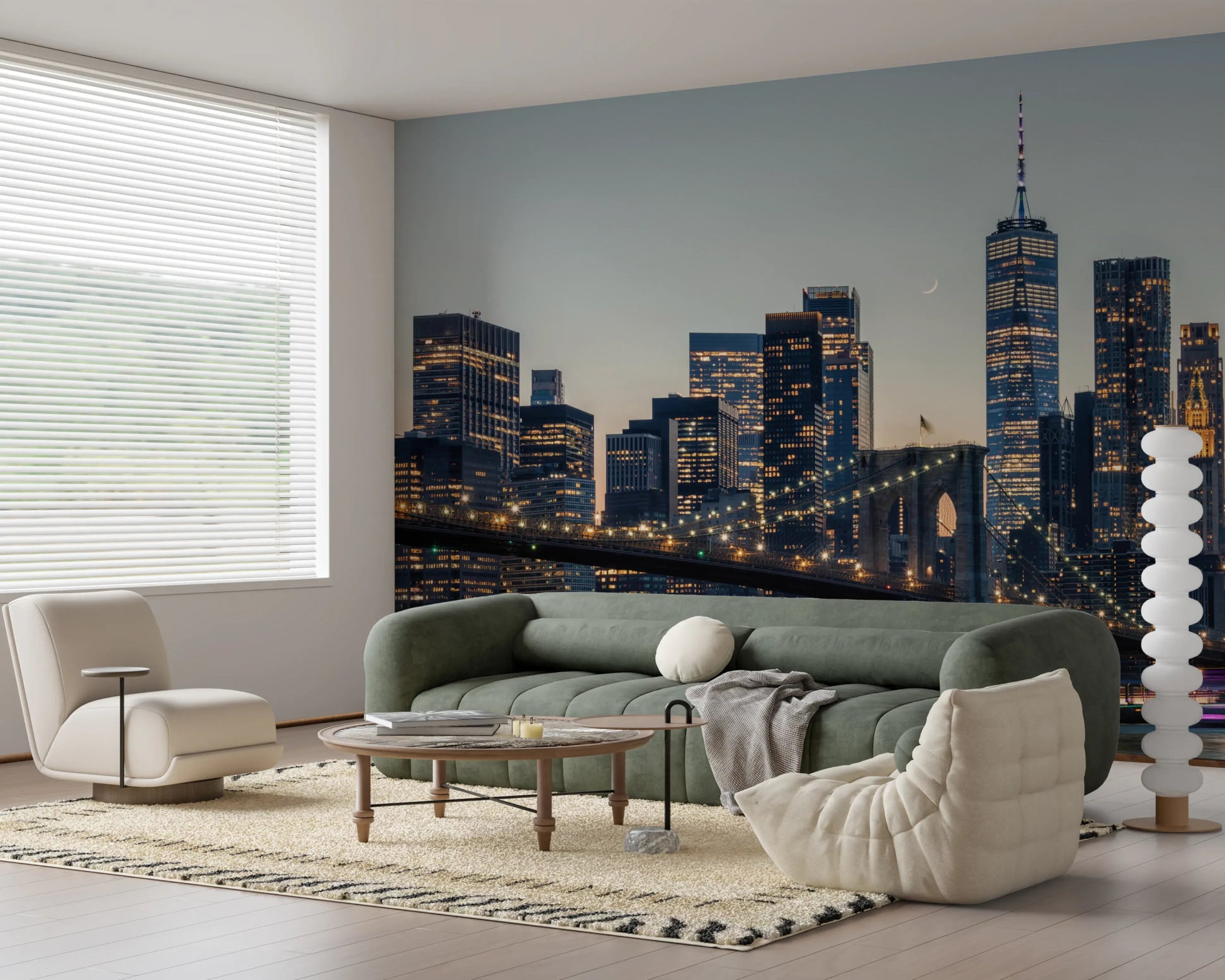 NYC Skyline at Twilight Wall Mural