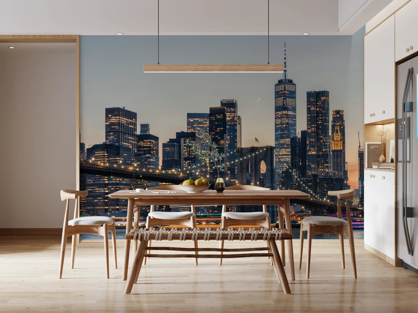 NYC Skyline at Twilight Wall Mural
