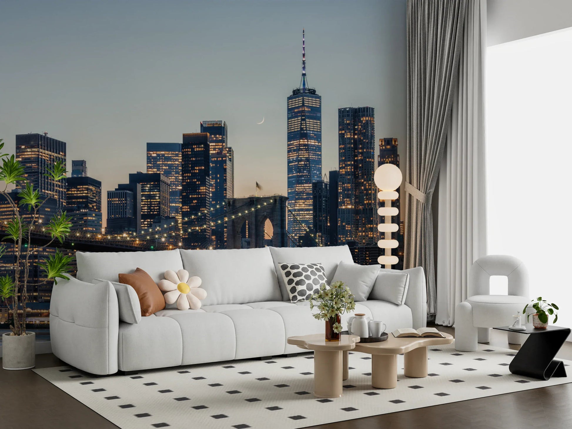 NYC Skyline at Twilight Wall Mural