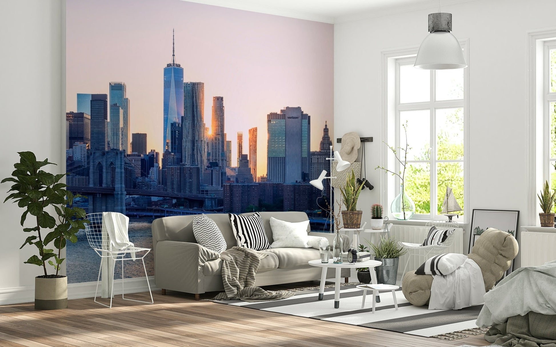 Morning glow NYC Skyline Dream wallpaper mural city scenery.
