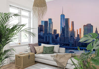 Financial District NYC Skyline Dream wallpaper for walls design.
