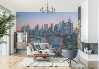 Majestic NYC Skyline Dusk wallpaper for walls evening view.