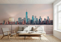 Scenic NYC Skyline Serenity wall mural with wide urban skyline composition