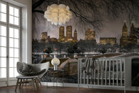 An angled shot of the mural's gentle color palette.

