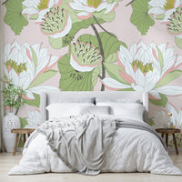 Artistic floral wall design mural

