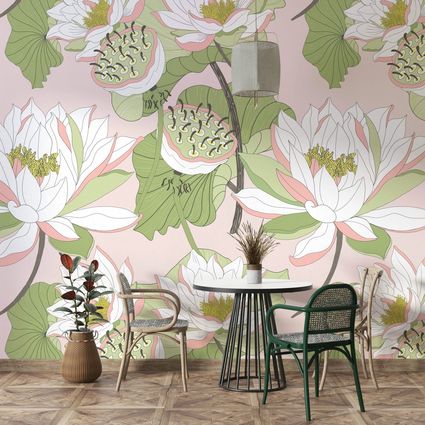 Soft pastel lily flower wall mural

