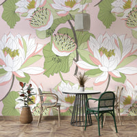 Soft pastel lily flower wall mural


