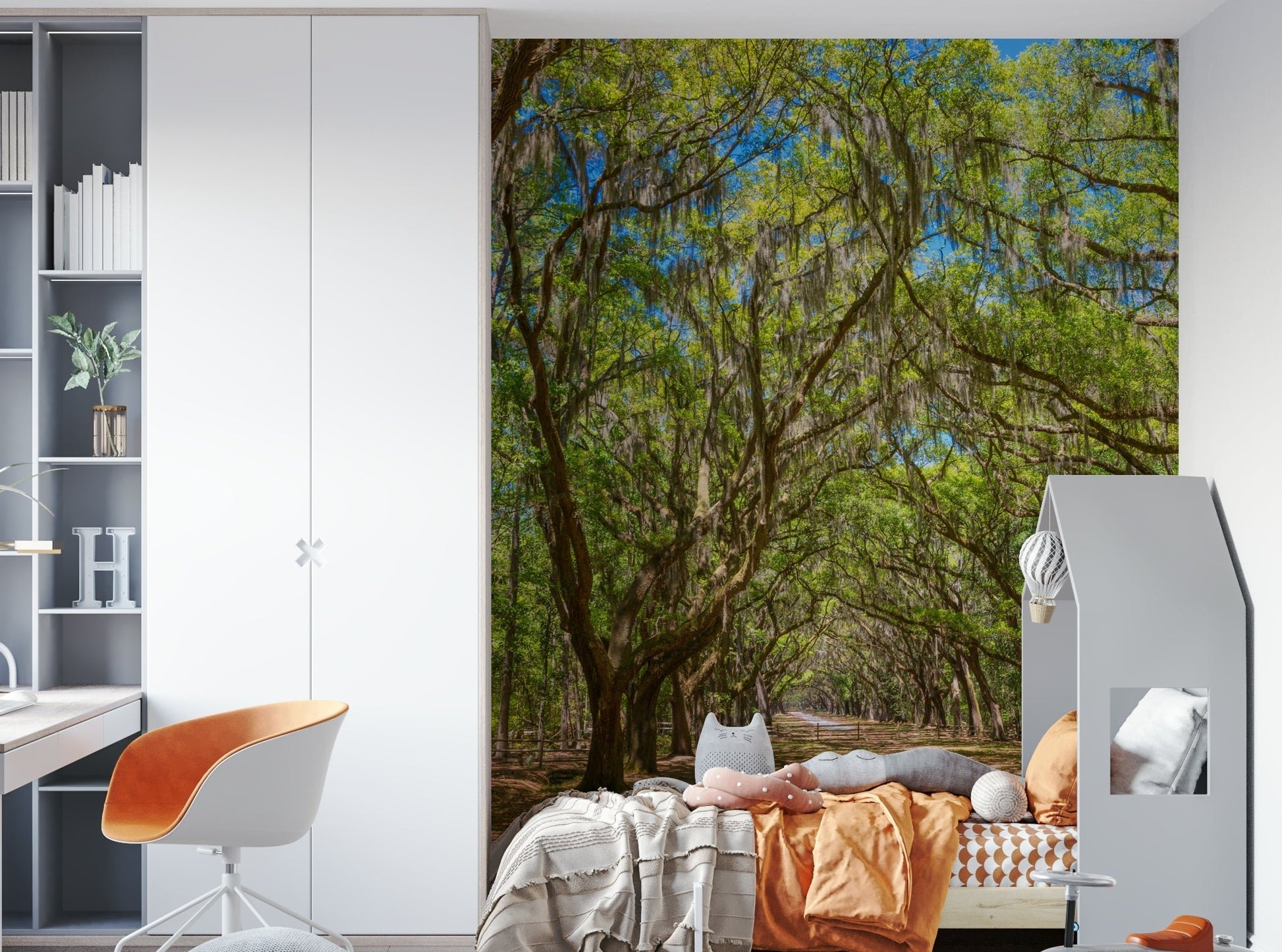 Natural oak canopy wallpaper
