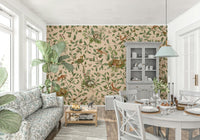 Oak Haven Wall Mural in a sophisticated study area.