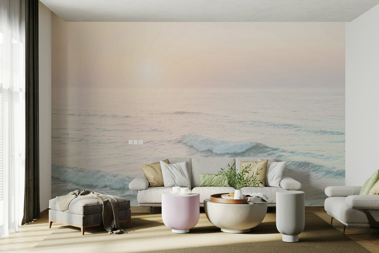 Stunning ocean view wall mural for a fresh, coastal look

