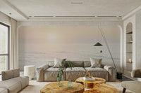 Ocean-themed mural wallpaper for a tranquil home setting

