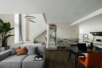 Underwater view with marine life or abstract forms.

