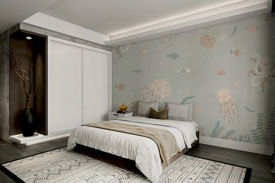 A peaceful underwater scene with friendly sea creatures. GD4134

