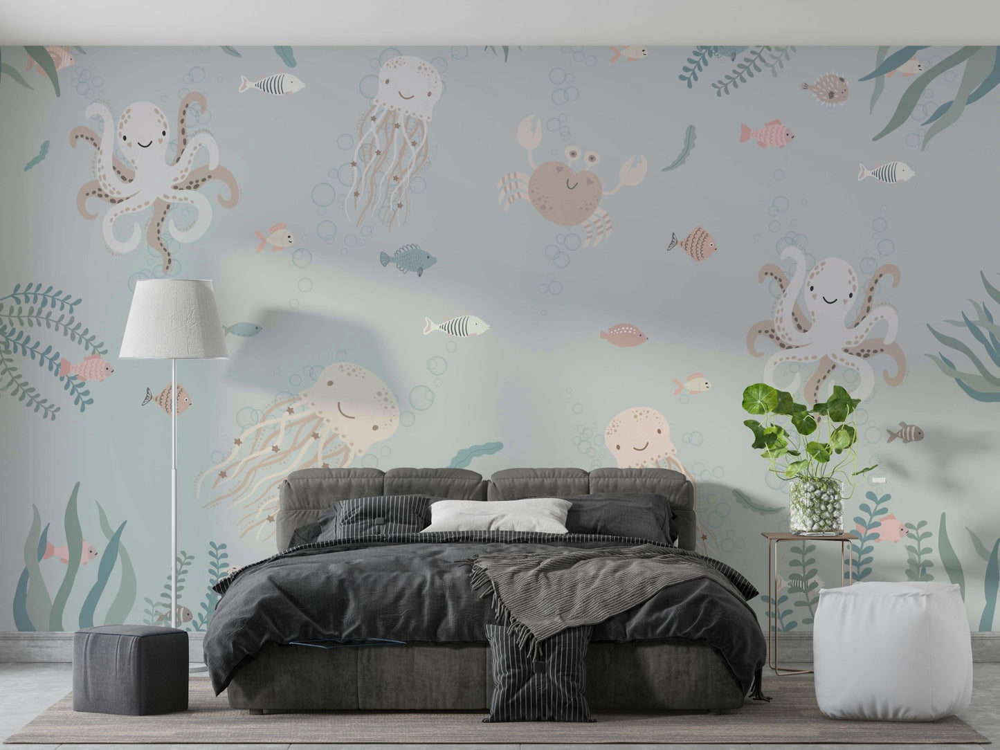 The water is a beautiful, clear blue.

