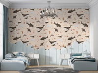 Stingray and dolphin marine wallpaper
