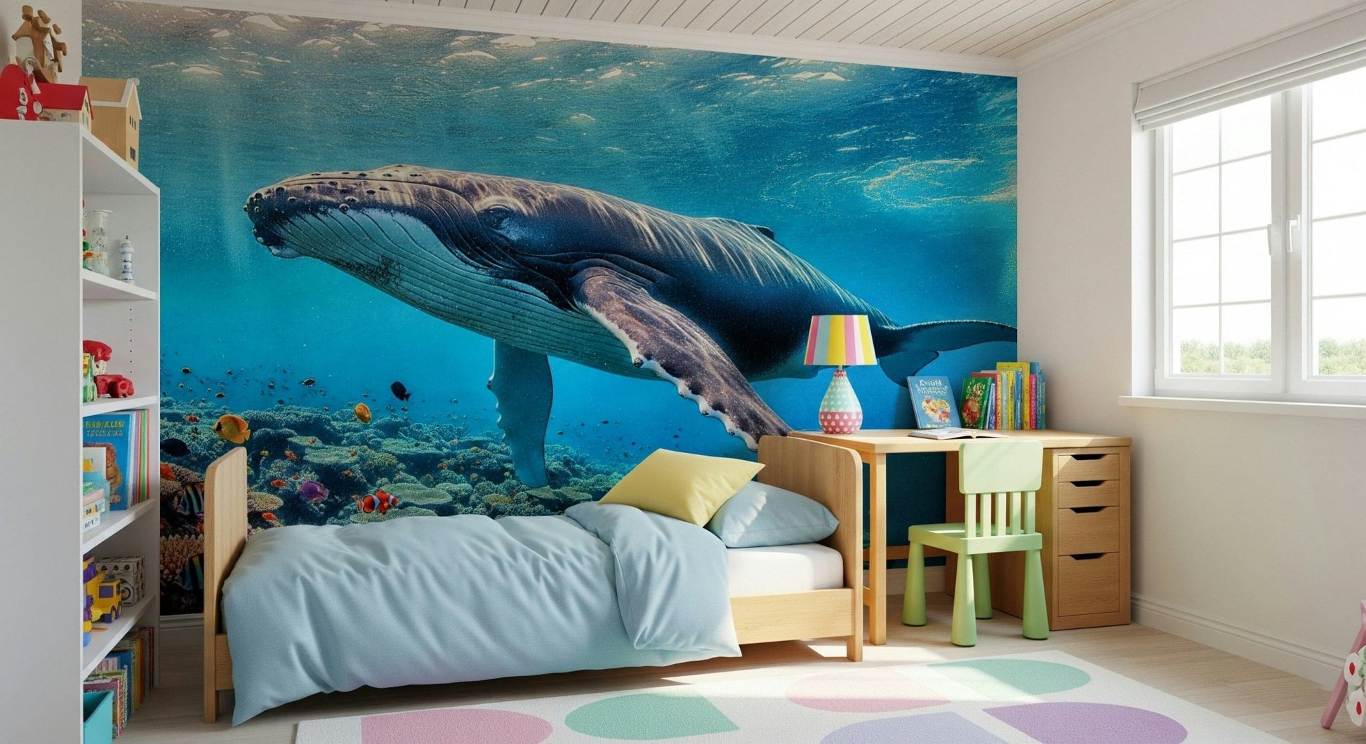 Ocean Giant's Realm Wall Mural crisp aquatic details for a foyer wallpaper mural