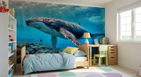 Ocean Giant's Realm Wall Mural crisp aquatic details for a foyer wallpaper mural