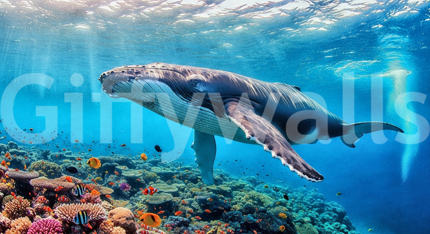 Ocean Giant's Realm Wall Mural deep ocean horizon for a library wallpaper mural