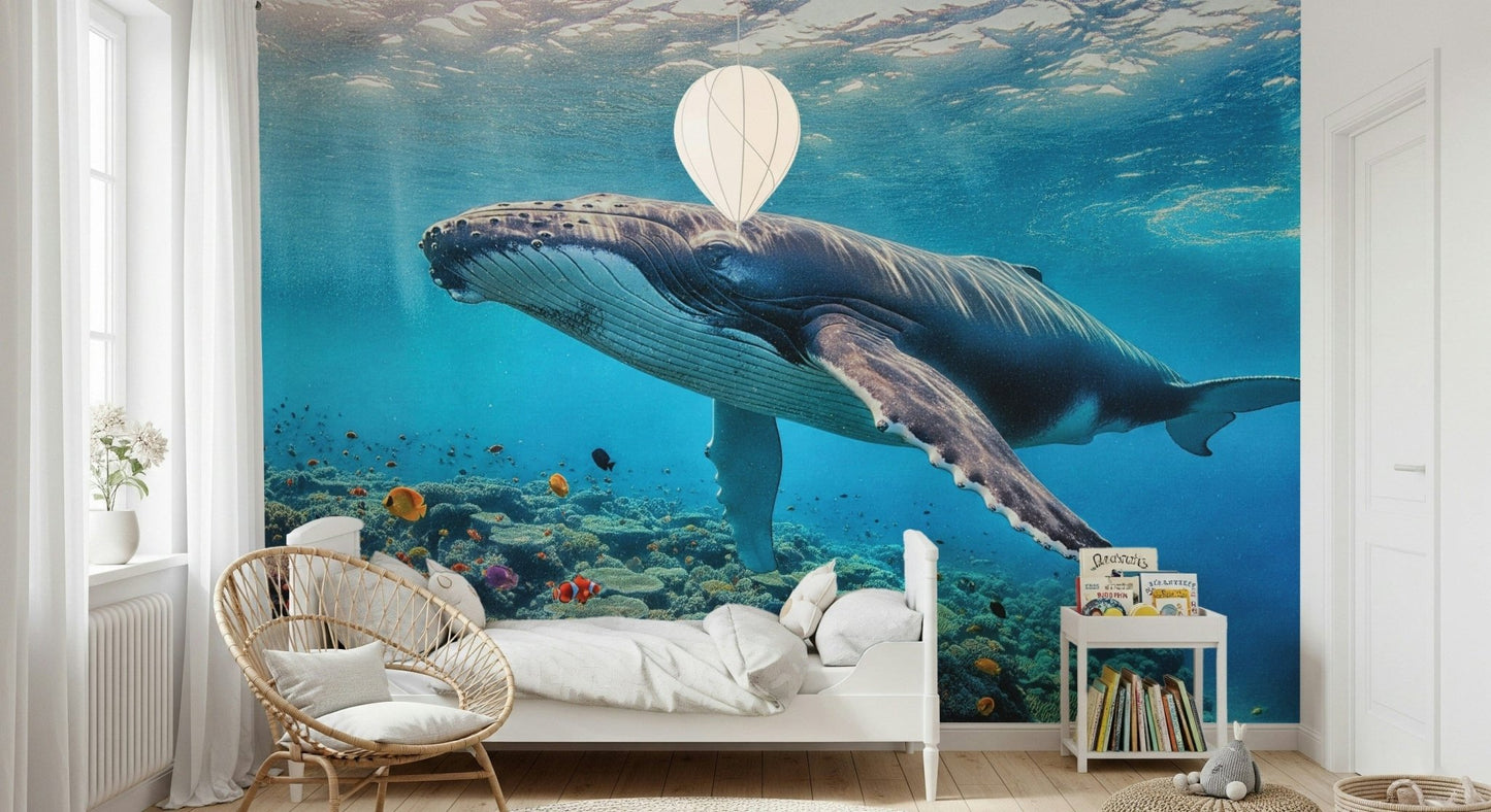 Ocean Giant's Realm Wall Mural peaceful marine design for a feature wall wallpaper mural