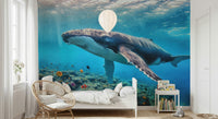 Ocean Giant's Realm Wall Mural peaceful marine design for a feature wall wallpaper mural